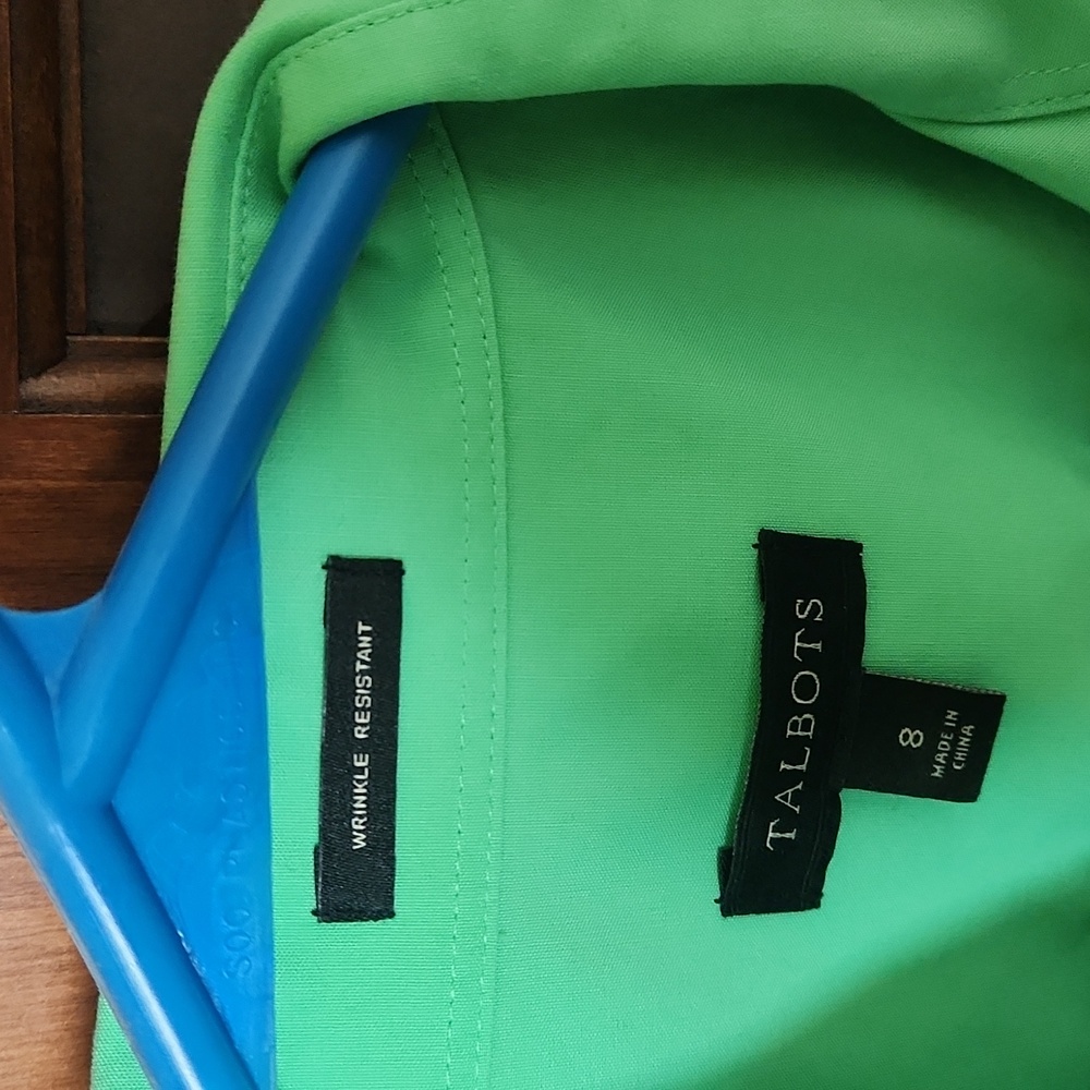 Talbots Vibrant Green Sleeveless Blouse - Picture 3 of 5